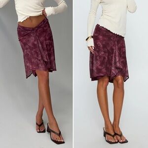 Esmeray Midi Skirt Mesh Tonal Paisley Plum by Motel Size XXS 0 NWT new with tags
